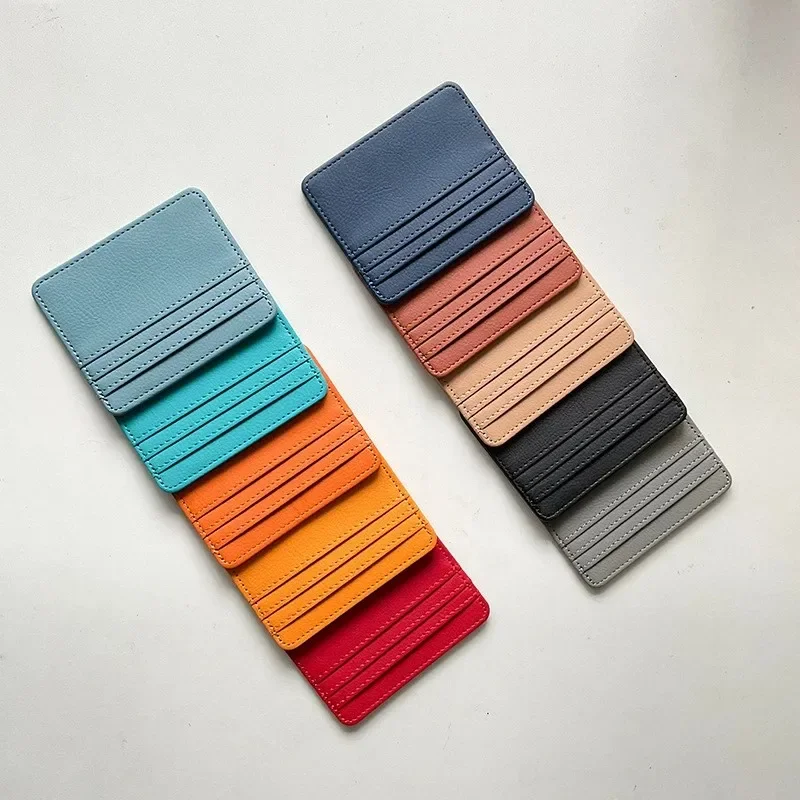 Ultra-thin Slim PU Leather ID Card Holder Multi-color Bank Credit Card Case Multi-slot Wallet Business Card Holder For Women Man