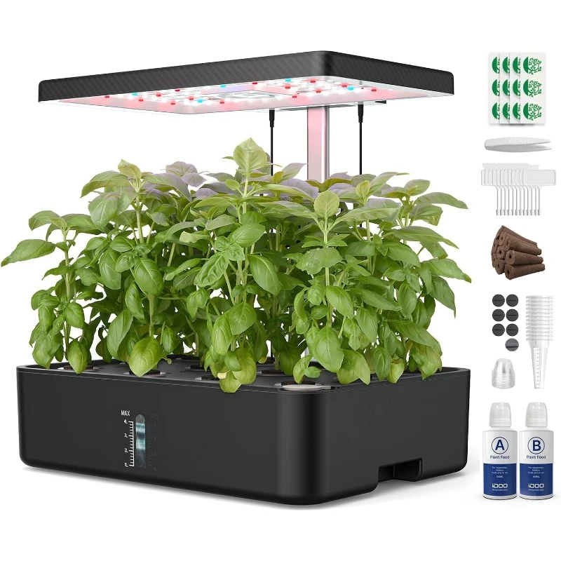 

Hydroponics Growing System Kit 12Pods, Birthday Gifts for Mom Women, Herb Garden Indoor with LED Grow Light for Home