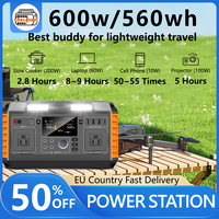 560Wh 600W Portable Power Station Camping Equipment Outside Power Bank  estacion de energía portátil