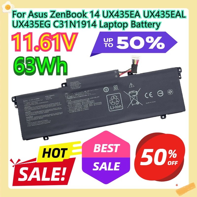 

For Asus ZenBook 14 UX435EA UX435EAL UX435EG C31N1914 Laptop Battery 11.61V 63Wh