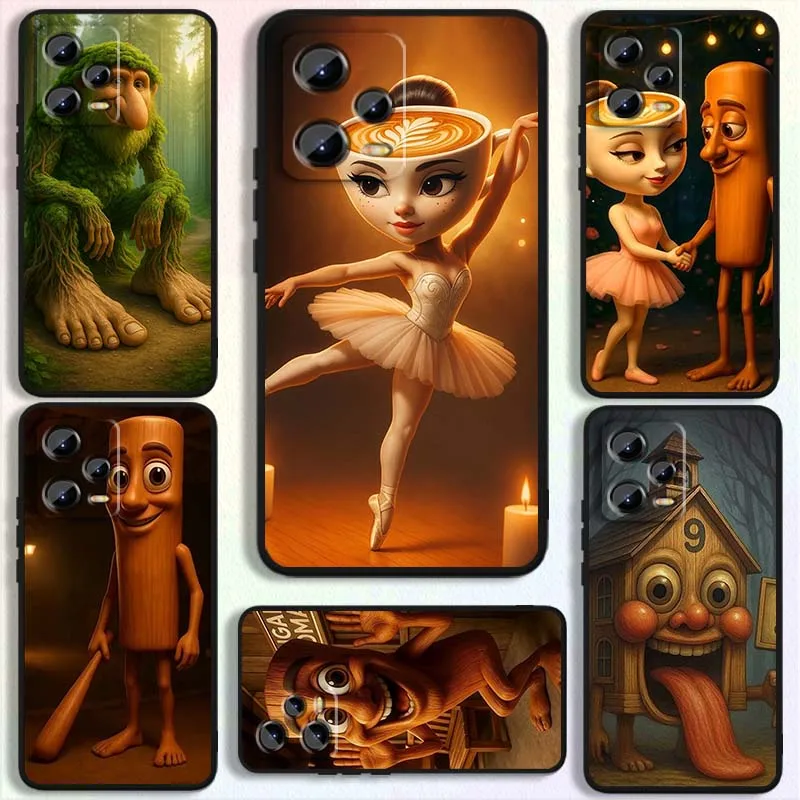 

TungTungTungSahur Cool Phone Case For Xiaomi Redmi Note 14 13 12 12S 11E 11 11S 11T Pro Plus 4G 5G Black Soft TPU Cover