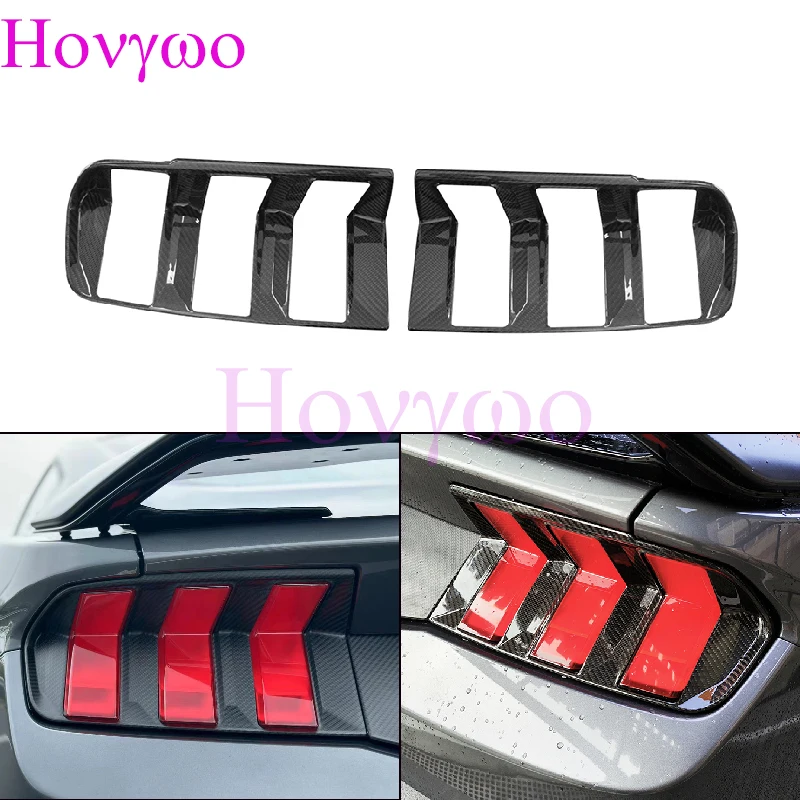 For Ford Mustang 2024up REAL Carbon Fiber Car Rear Taillight Decoration Panel Tail Lamp Cover Accessories
