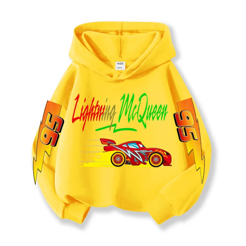 2025 أطفال البرق ماكوين 95 سيارة الأمريكية هوديي الكرتون طباعة البلوز ملابس عصرية للأطفال تصميم شخصية ارتداء #2