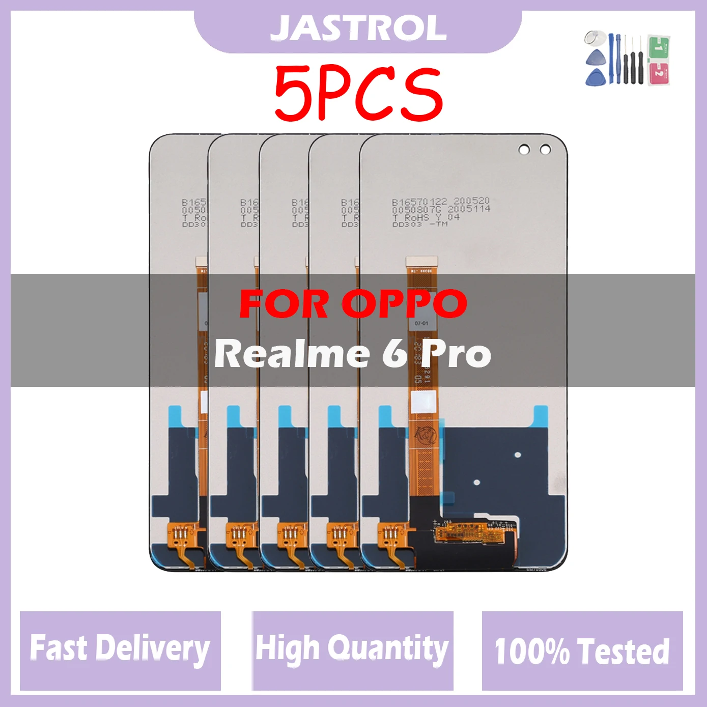 

5Pcs/Lot 6.6" LCD For Realme 6 Pro RMX2061 RMX2063 LCD Display Touch Screen Digitizer Assembly Replacement Parts With Frame