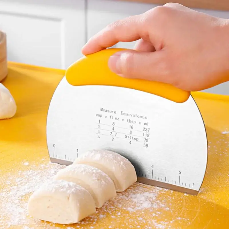 [S]1 Set Stainless Steel Pastry Cutter Dough Scraper With Ergonomic Handle Kitchen Baking Tools For Flour Dough Cutter