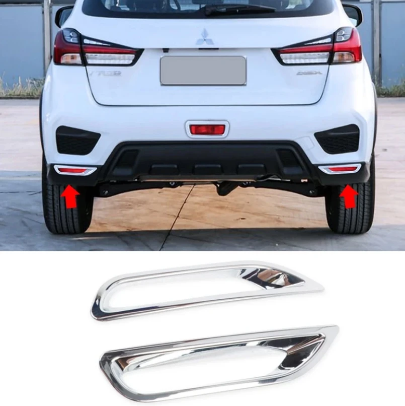 Car Logo Decoration Sticker Fog Lights Lamps Eyelid Eyebrow Strip Cover Trim For Mitsubishi ASX 2020 2021 2022 Accessories