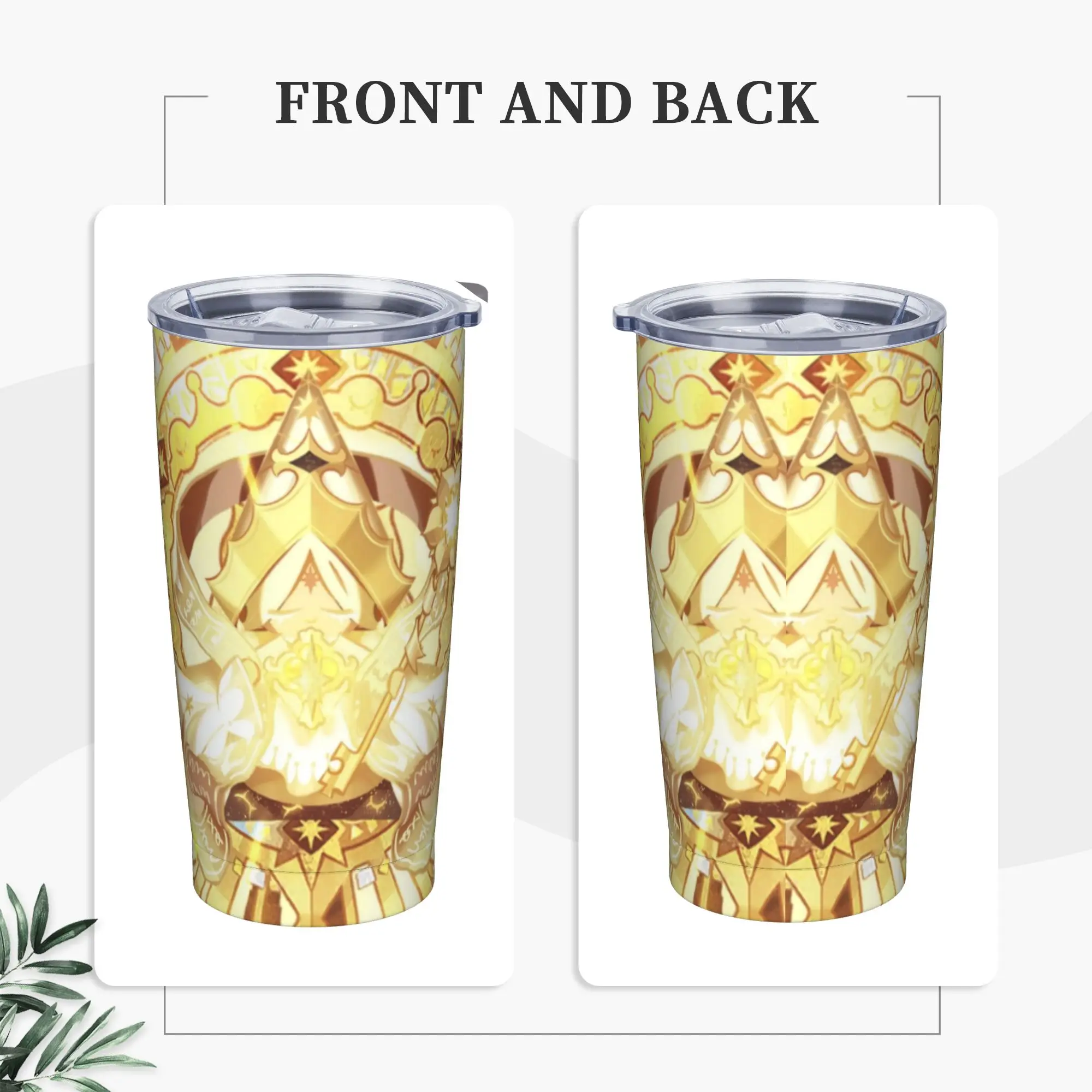 Compassionates Pure Vanillas Insulated Tumbler with Straws Cookie Runs Kingdom Vacuum Coffee Mugs Office Home Bottle Cup, 20oz