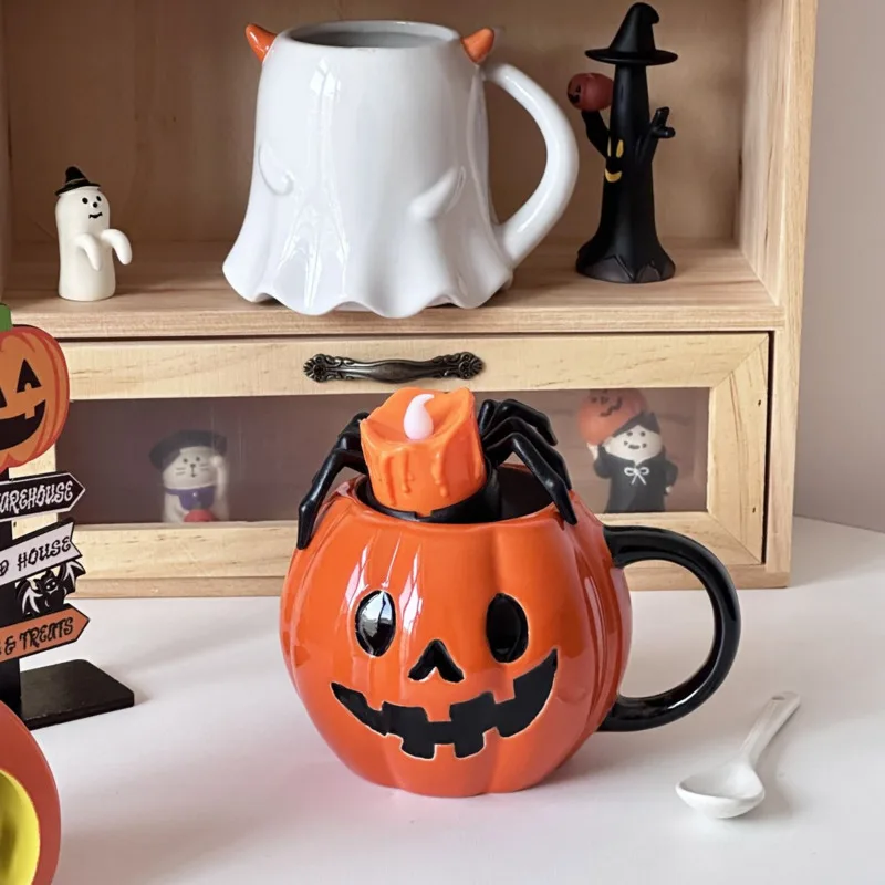 Popular Halloween Pumpkin Expression Design Mug Creative Ghost Cute Tentacle Home Milk Coffee Cup Holiday Party Exquisite Gift