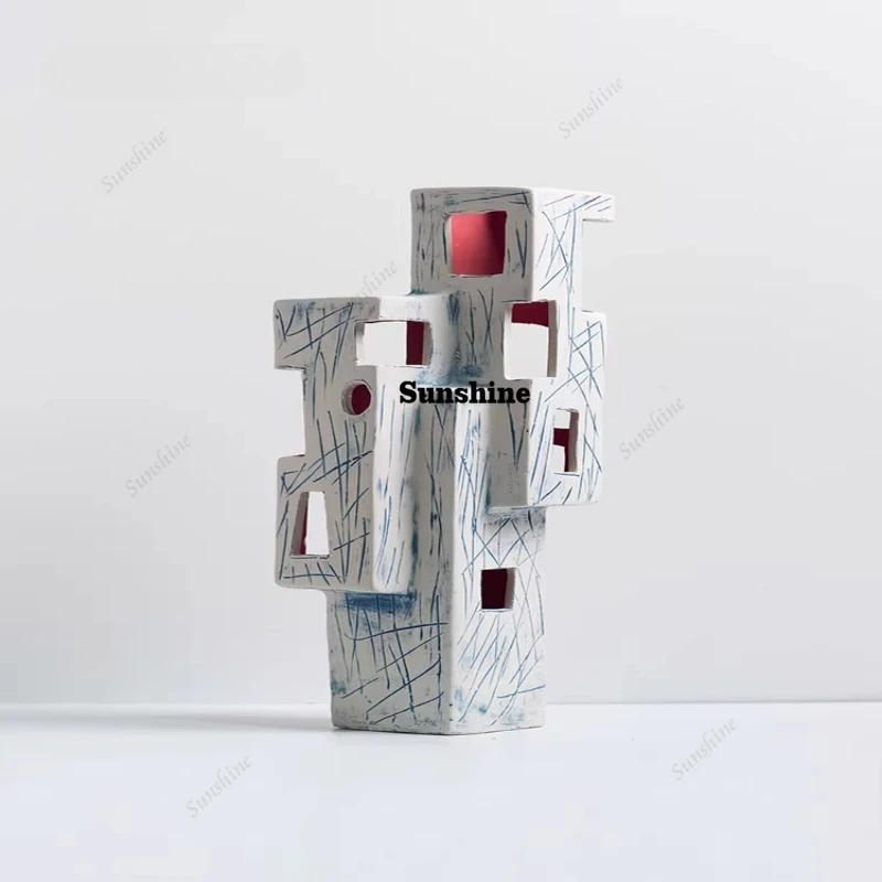 

Ceramic abstract architectural ornaments, home living room, hotel modern minimalist creative soft decoration