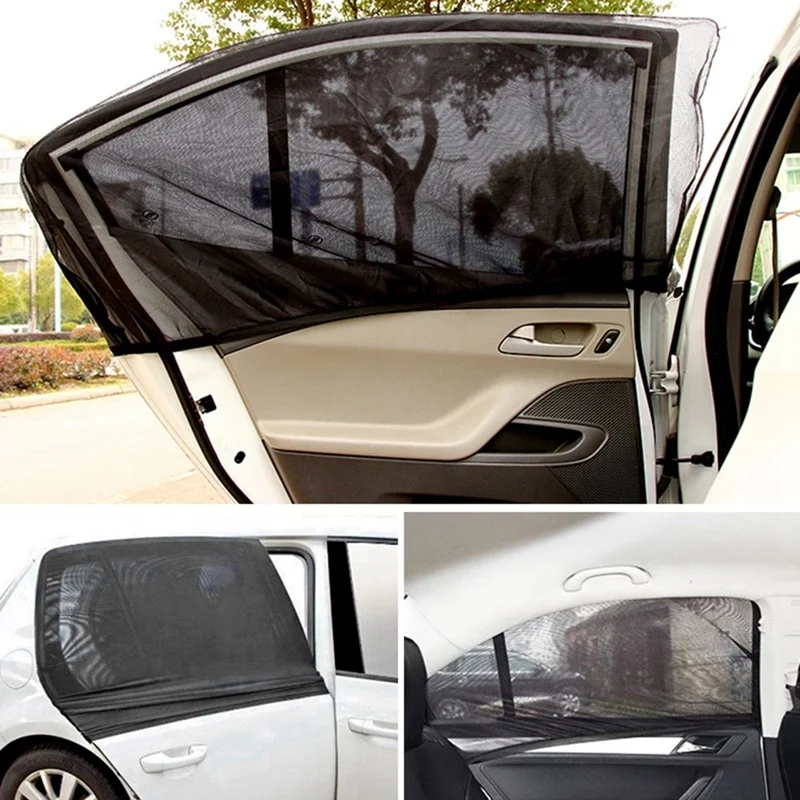 2Pcs Car Anti-Ultraviolet Window Sunshade Net Window Insect-Proof Mosquito Sunshade Net Curtain For Car SUV MPV