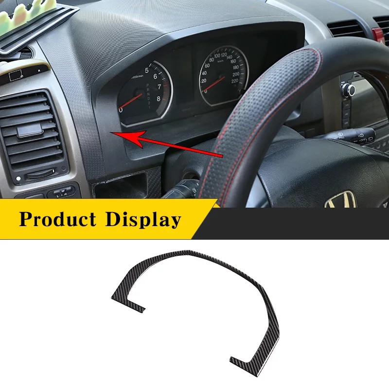 

Car Interior Accessories Auto Steering Wheel Dashboard Big Outer Frame Sticker For Honda CRV 2007-2011 Real Carbon Fiber（Soft）