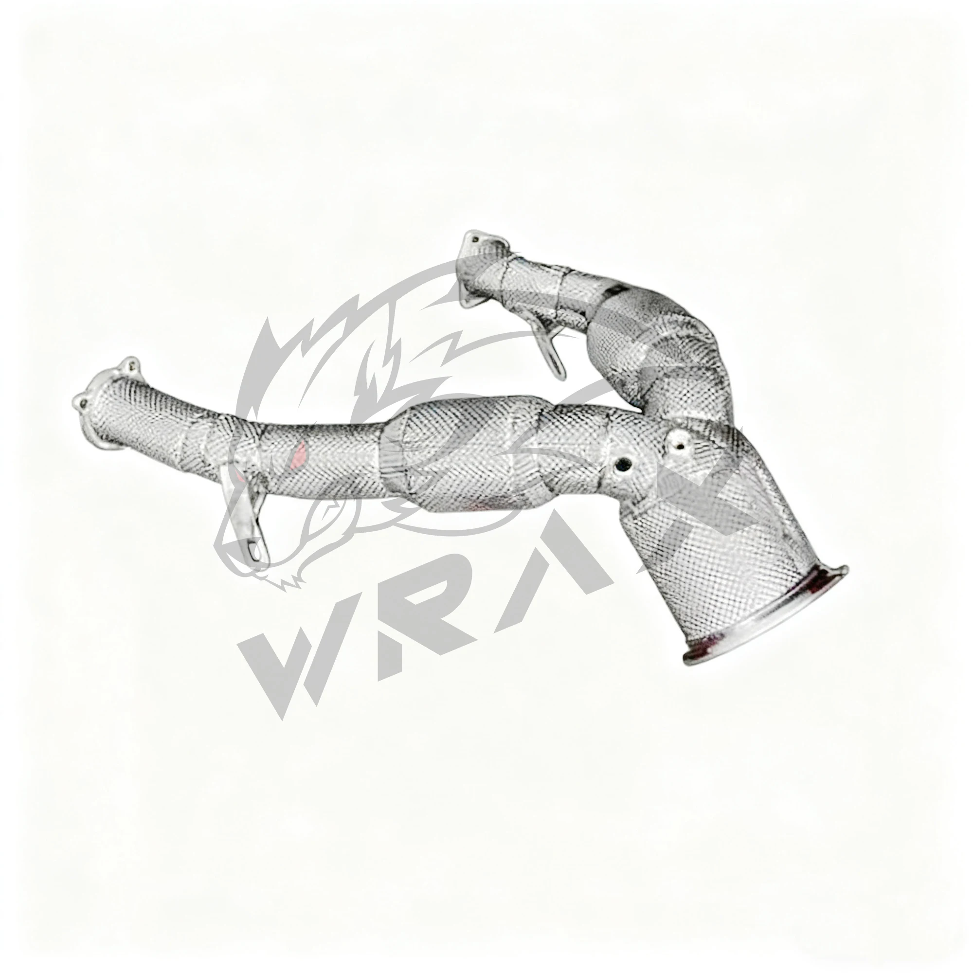 WRAX أنبوب سفلي عالي التدفق مع قطة لأودي A6L A6 A7 3.0T SS304 ترقية الأنابيب من أداء درع الحرارة عادم مناسب تمامًا #5