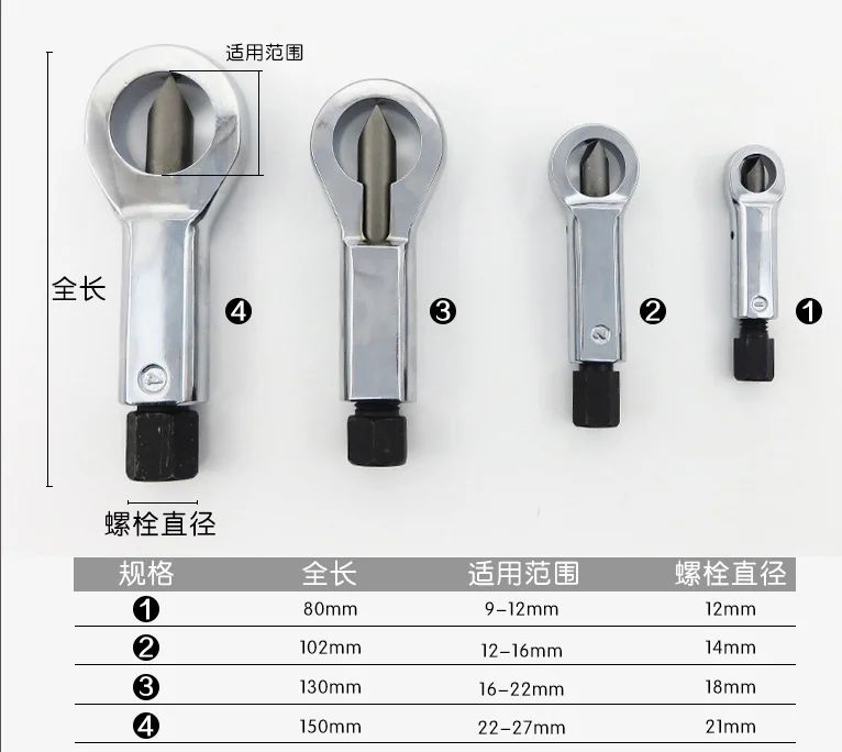 Nut Splitter Cracker 9-12mm Metal Nut Splitter Breaker Manual Pressure Rusty Nut Separator Break Tool Nut Remover Extractor Tool