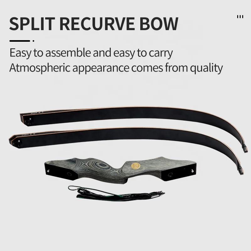 Takedown Recurve Bow Right/Left Hand Wooden Riser Archery Outdoor Traditional Take Down Longbow Hunting Bow And Arrow