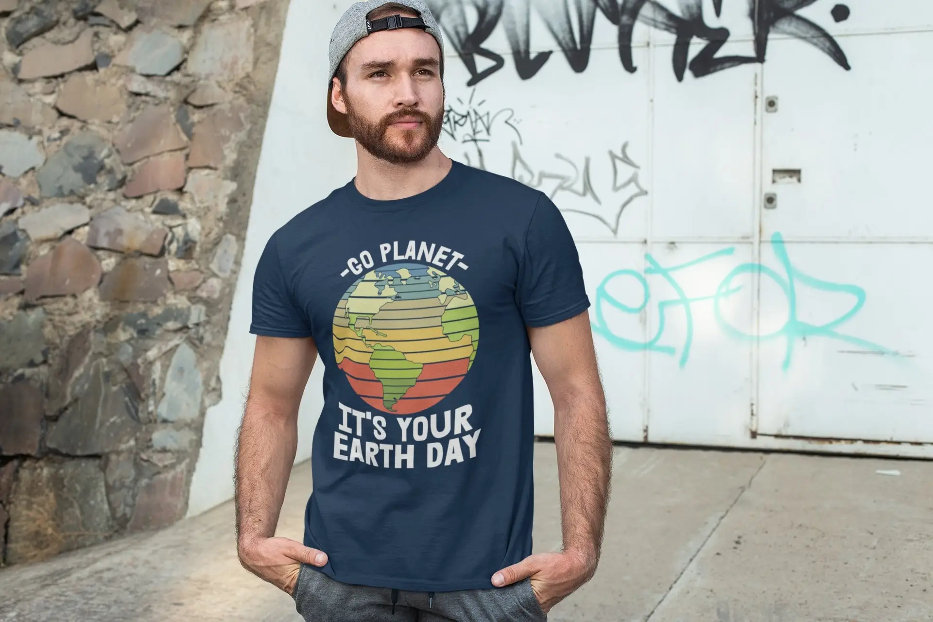 Men's Earth Day T Shirt Go Planet It's Your April 22 Globe Global Warming GifT Man