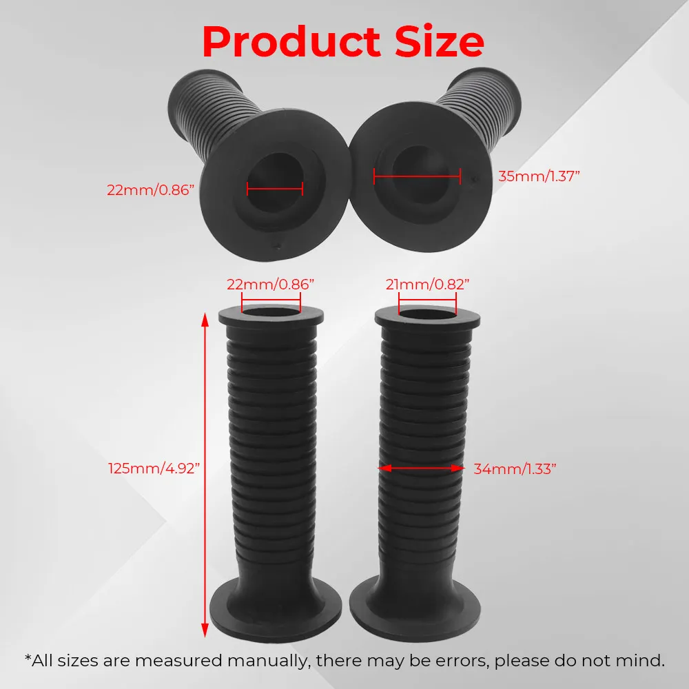 Black Rubber Motorcycle Hand Grips For BMW R1200RS K1200RS/GT R1150GS R1150R R1100S/RS/RT K100RS F650GS Handle Bar Cover, 1 Pair