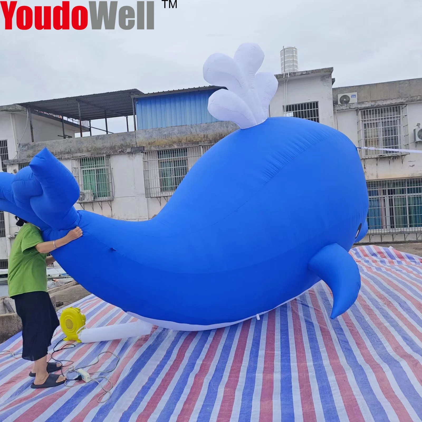 Modèle animal baleine gonflable avec souffleur d'air, décor de fête, fournitures rigouret décorations