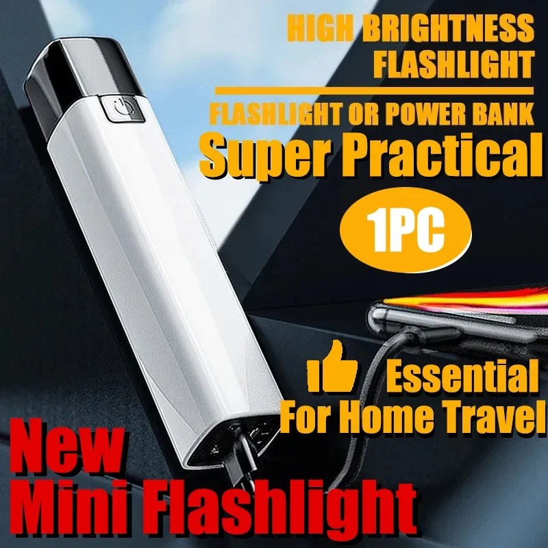 

Outdoor adventure camping Rechargeable Mini Lamp High Power USB Charging 5m Flood Beam Battery Powered Work light Flashlight