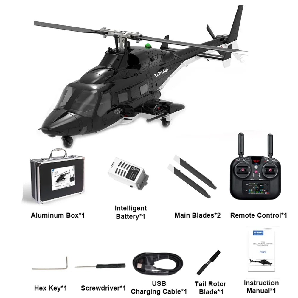 YUXIANG F02S AirWolf 2.4G 9CH GPS Optical Flow Localization LiDAR TOF Dual Brushless Motor RC Helicopter With Aluminum Box