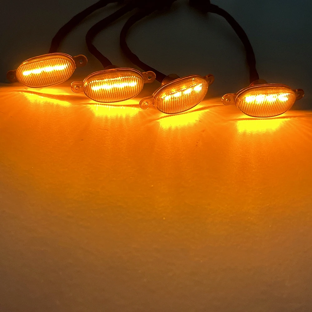 4 في 1 LED سيارة الجبهة مصبغة ماركر أضواء المدخن العنبر شواء ضوء ل جيب قبالة الطريق جذع SUV فورد تويوتا النهار مصباح جيد الإضاءة