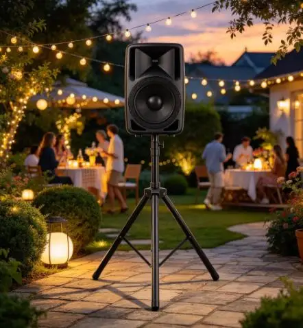 Support de sol télescopique pour enceinte JBL (JRX208D). Sa structure intégrale en métal offre une robustesse exceptionnelle.