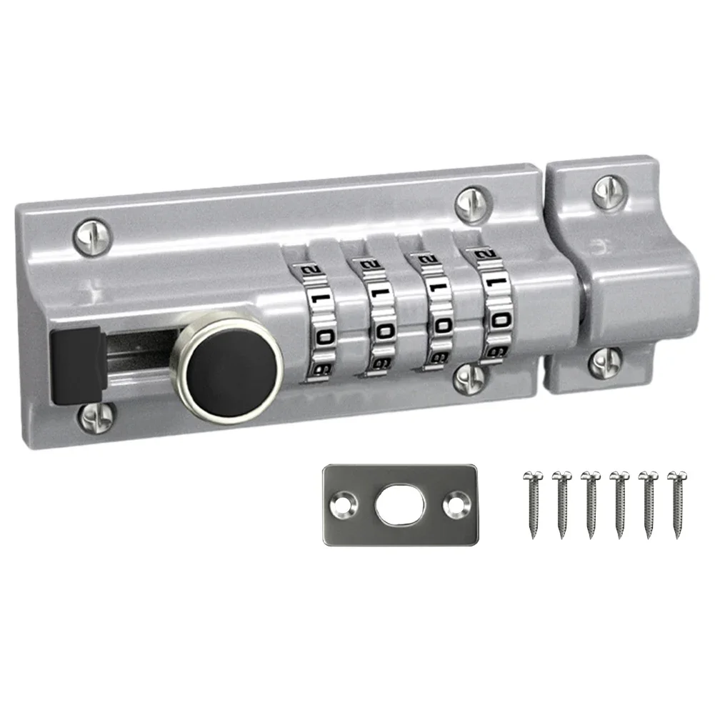 Lock Waterproof Silver Black Installation Rustproof Silver Waterproof Effect Zinc Alloy Combination Latch Lock