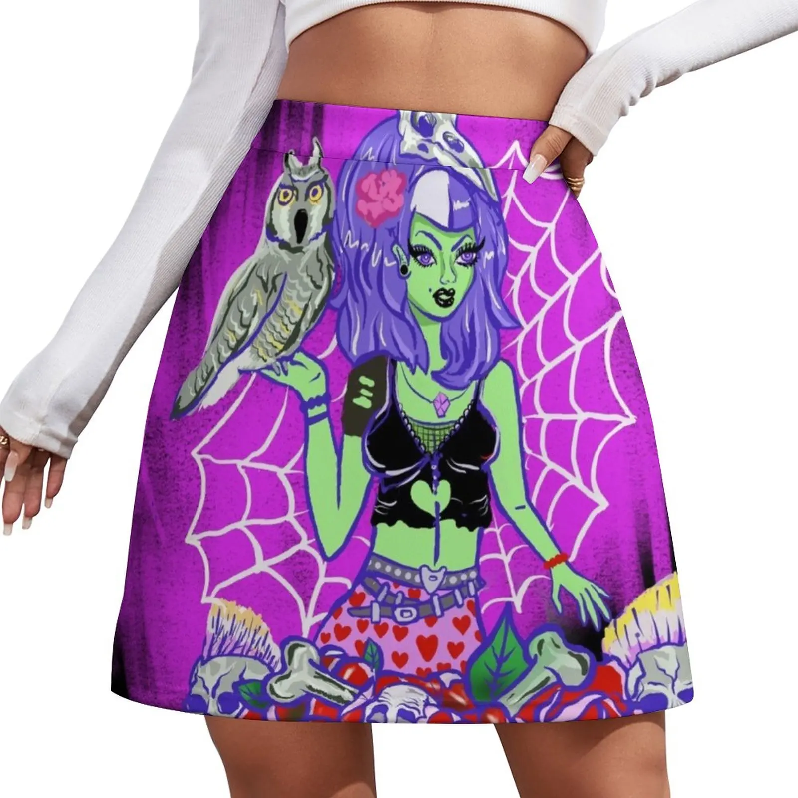 

Pyschobilly Rockabilly Punk Rock Pinup Girl Mini Skirt Clothing female Women's skirts Kawaii summer clothes