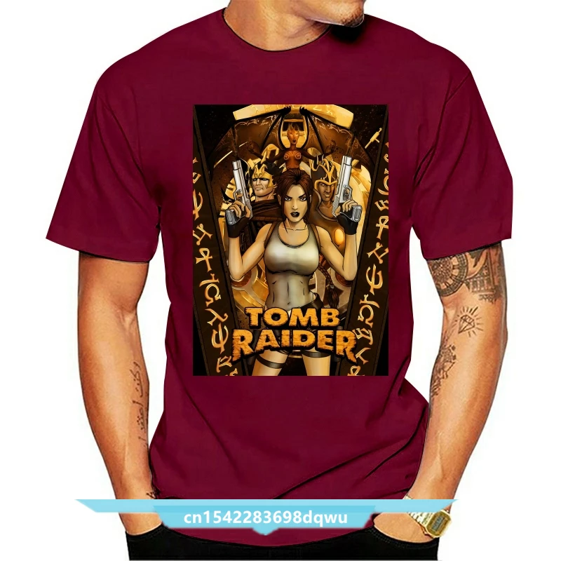 

Crewneck Tomb Raider Hipster Tee Shirt Men Geek T-Shirt 100% Cotton Summer Breathable Camiseta Top Design