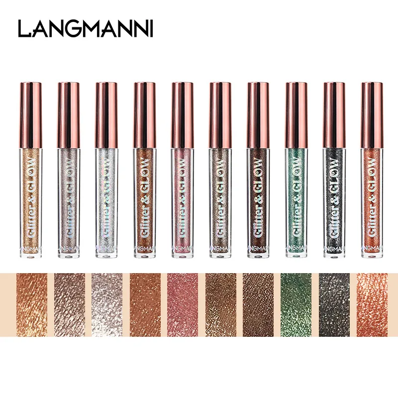 10-Piece Diamond Glitter Liquid Eyeshadow Set, Long-Lasting Shimmer, High-Pigment Sparkling Eye Makeup, Perfect for Glamorous