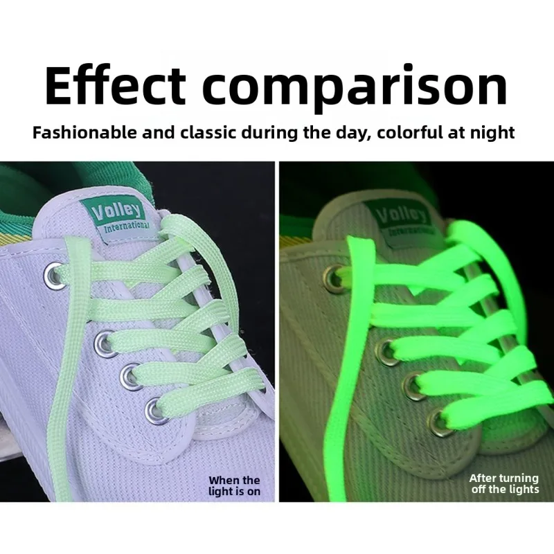 أربطة الحذاء المضيئة أربطة الحذاء المضيئة للرجال والنساء أربطة الحذاء الرياضية المسطحة الفلورسنت أحذية قماشية فلاش الرقص #5