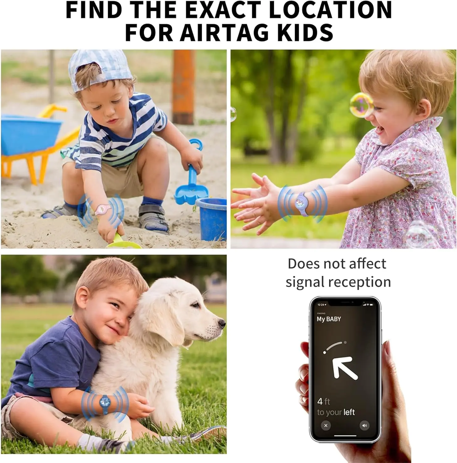 AirTag-Armband für Kinder, Wasserdichter Niedlicher Cartoon-AirTag-Halter für Kinder mit Vollständigem Schutzdesign und Verstecktem Silikon-Armband – Detail 5