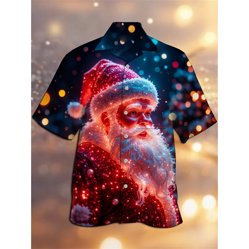 

Красочная крутая рубашка с 3D принтом Санта-Клауса и снеговика, мужская одежда, рубашки с уникальным дизайном фестиваля с Рождеством