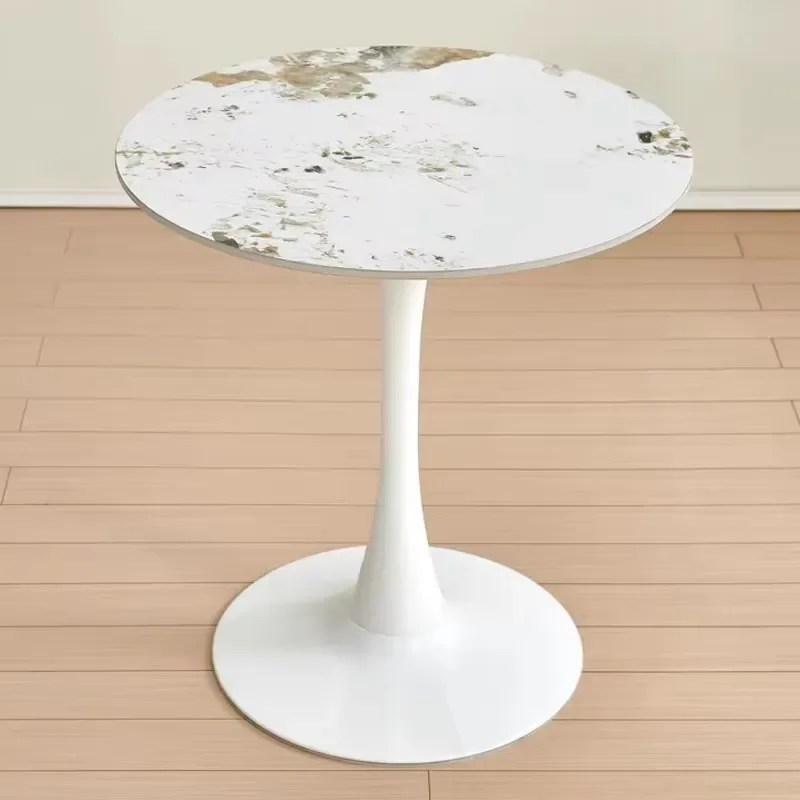 Luxury Gold Round Dining Table Modern Metal Marble Top Office Restaurant Banquet Hotel Furniture Set