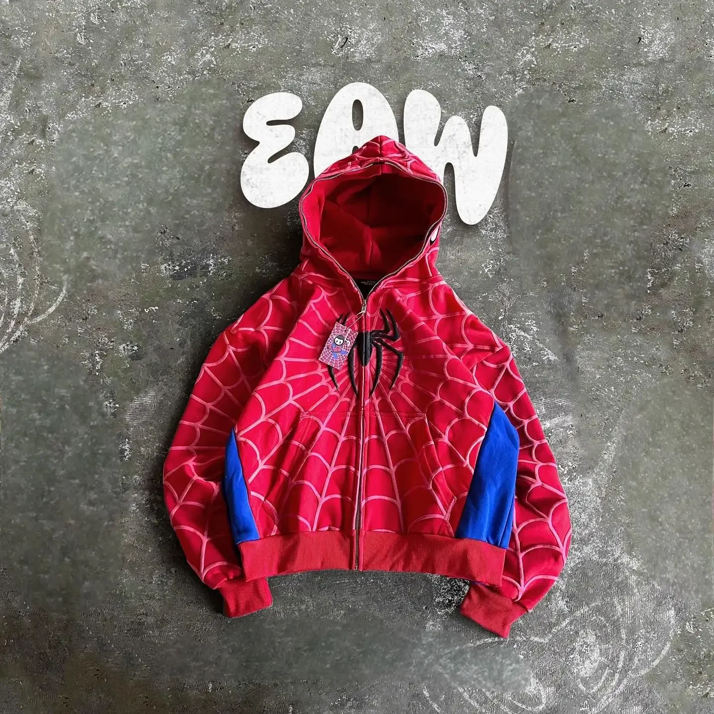 Y2k Retro Gothic America Spider Foaming 3d Print Hoodies Fashion Oversized Loose Full Zipper Hoodie Men Jacket Street Sweatshirt - Image 6