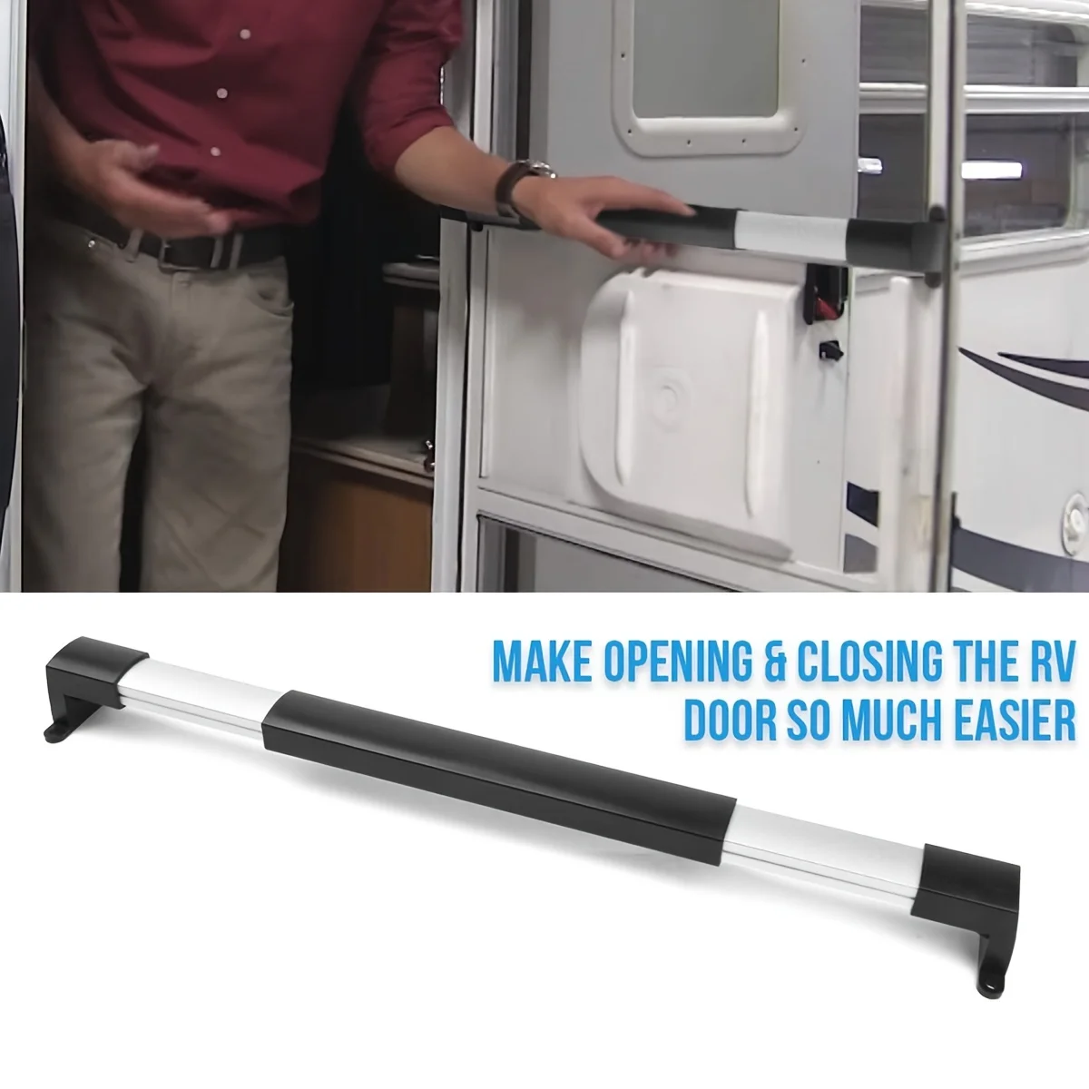 مقبض شريطي متقاطع لباب شاشة RV قابل للتعديل من 21-5/8 بوصة إلى 28-5/8 بوصة مع قبضة قوية وآمنة غير قابلة للانزلاق
