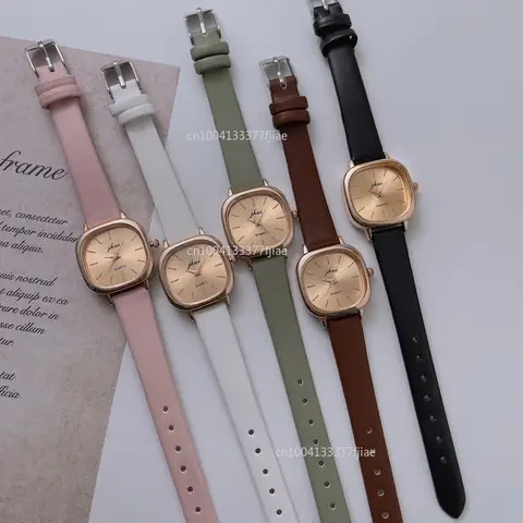 Neue Luxus Frauen Braun Kleine Uhren Vielseitig Dünnen Riemen Leder Band Damen Quarzuhr Armbanduhr Uhr Reloj Mujer