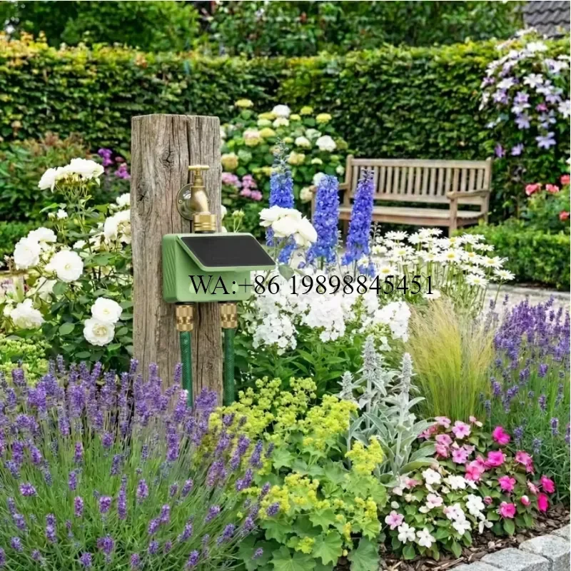 WMWMNU Smart Modern 2 Zone WiFi Wireless Solar Power USB-C Charging IP65 Protection Water Timer Irrigation Controller