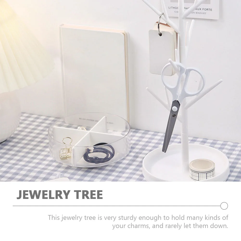 

Display Jewelry Rack Storage Box Necklace Hanging Stand Tree White Vintage Child