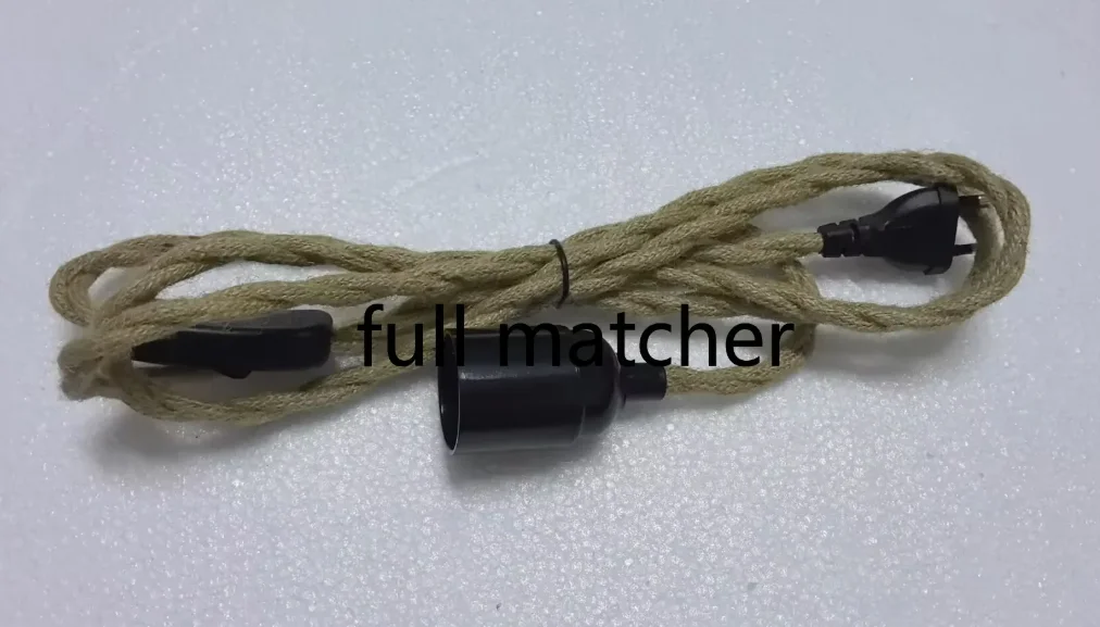 EU Plug Netsnoer Vintage Hennep Koord 2Meter 3Meter Convered Met AAN/UIT Schakelaar Voor Retro hanglamp Ontwerp Verlichting Decor