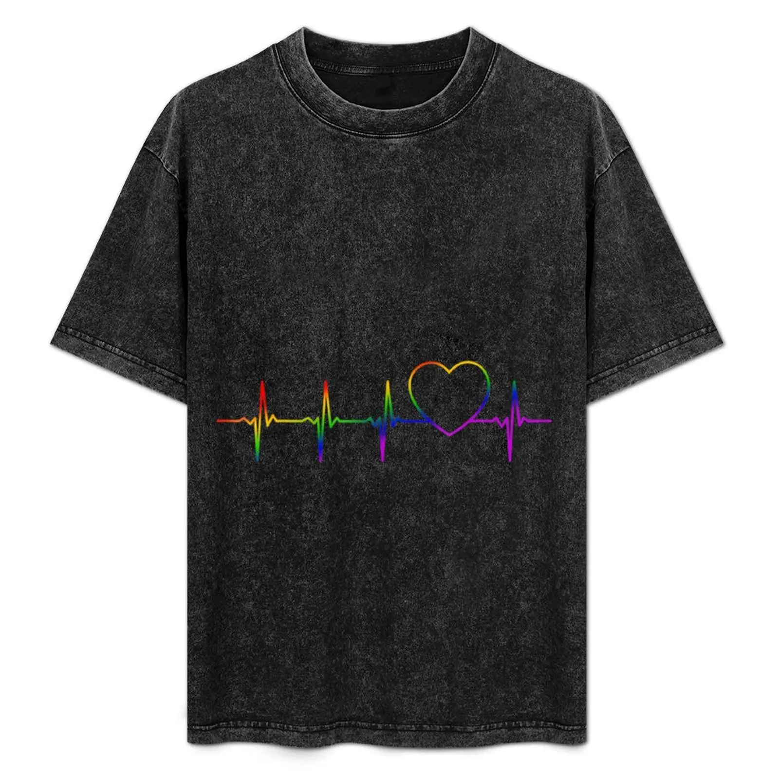 

Lgbt Heartbeat Ekg Gay Lesbian T-Shirt customs plus size clothes mens vintage t shirts