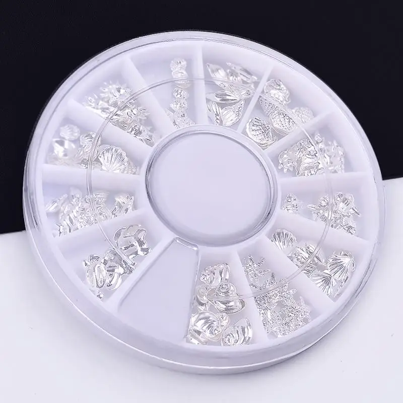 Mode Metalen Zee Dier Stickers Voor Nagels Schattige Shell Vorm Nail Art Decoraties Voor Manicure