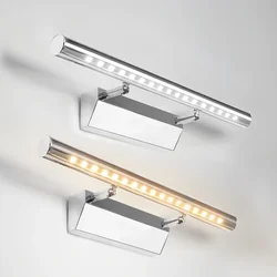 Led Wall Light 25CM AC85V-265V Wall Mounted Wall Lamp Bathroom Mirror Light Fixture Sconce Black Silver  Luxury Stainless