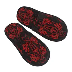 Custom Gothic Vampire Soft Memory Foam House Slippers Women Halloween Haunted Mansion Cozy Warm Anti-Skid Slipper