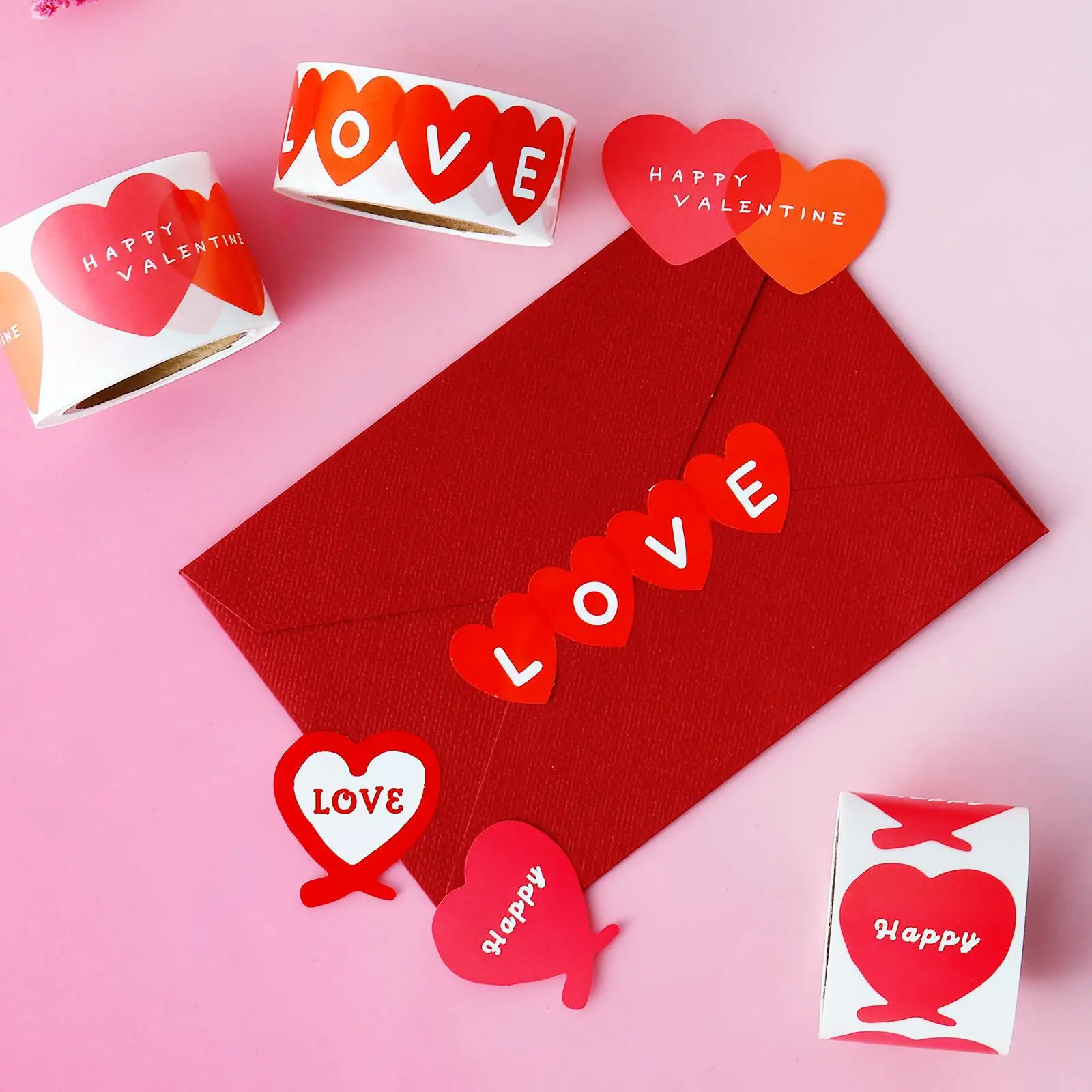 120 قطعة/لفة عيد الحب على شكل قلب ملصقات لاصقة حمراء لطيف الحب ملصقات ل المغلف بطاقة الختم هدية التفاف هدايا الحفلات