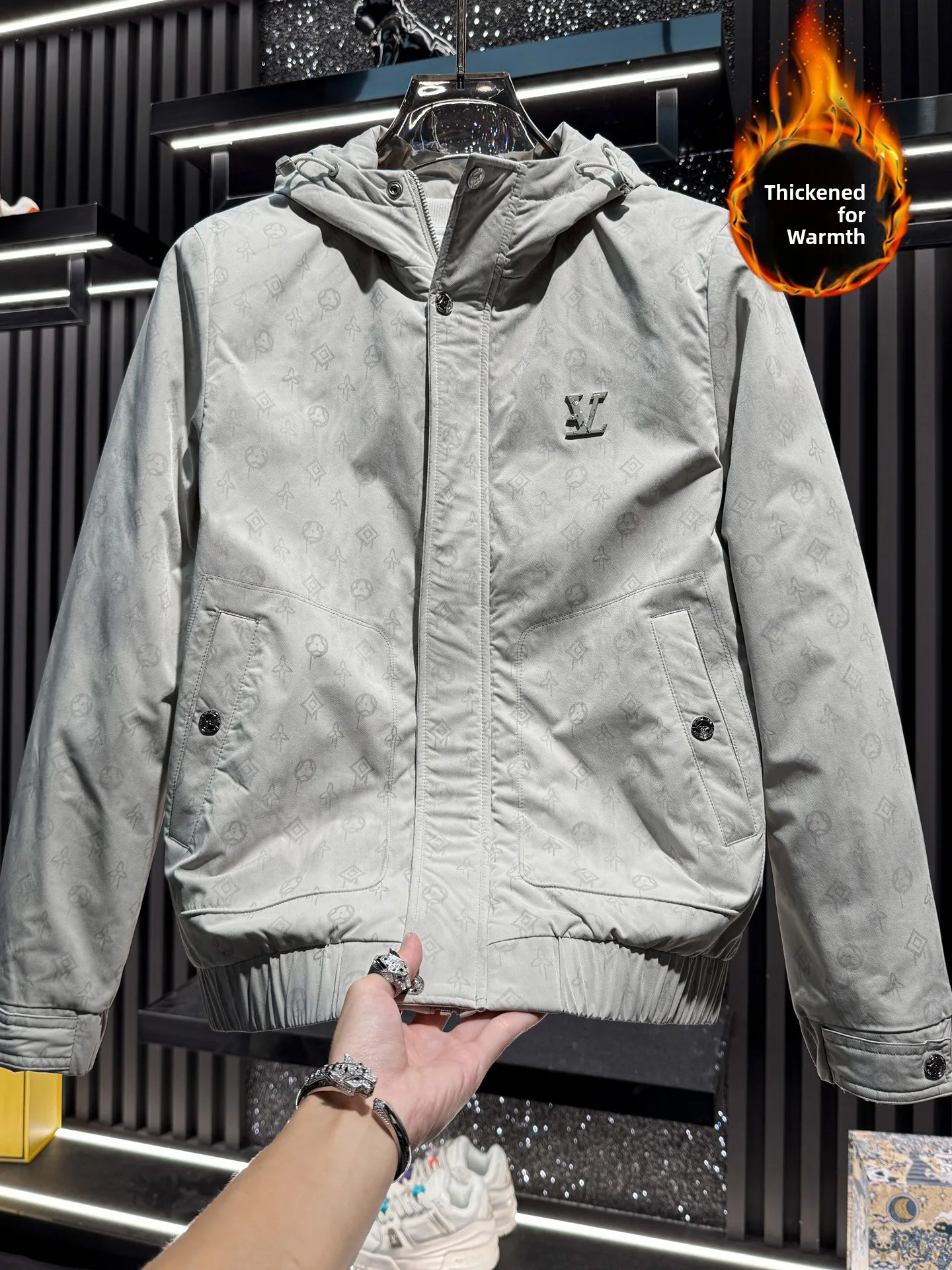 

Мужская куртка Ele с принтом и капюшоном, премиум-класса, с хлопковым наполнителем, повседневная, из полиэстеровой ткани, с длинными рукавами, на молнии, теплая