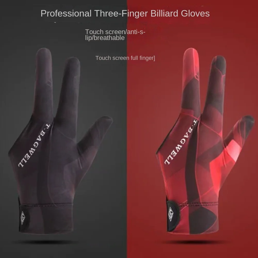 

Left Hand Billiards Gloves Elasticity Wear-resistant Open 3 Fingers Gloves High Elastic Professional Three Finger Gloves