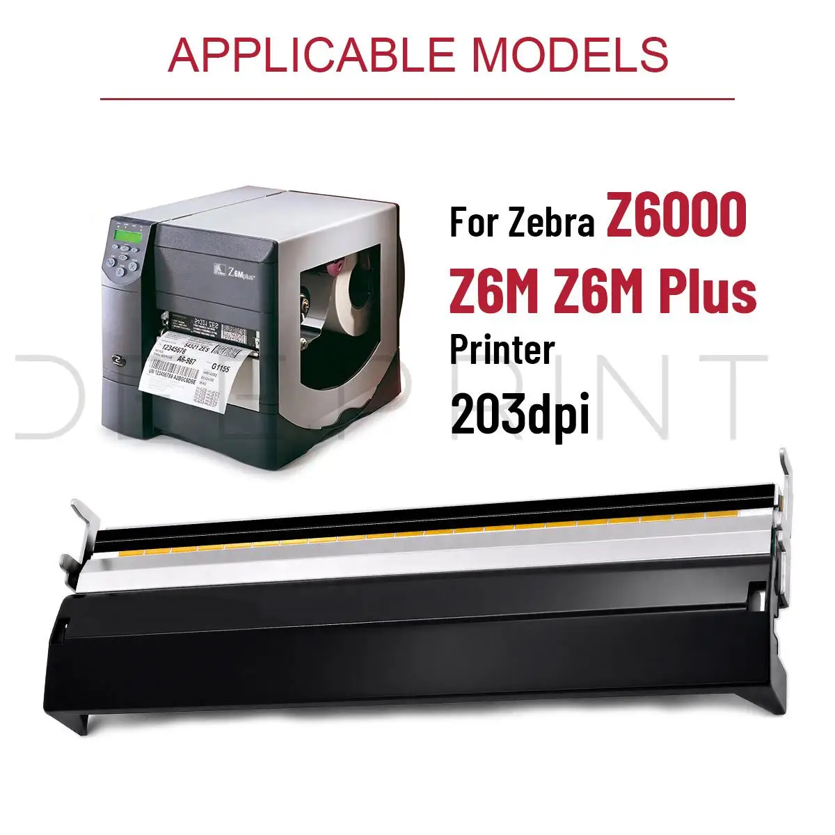 G79058M 203DPI Thermal Printhead for Zebra Z6000 Z6M Z6MPlus Barcode Label Printers Print Head | 3-month warranty