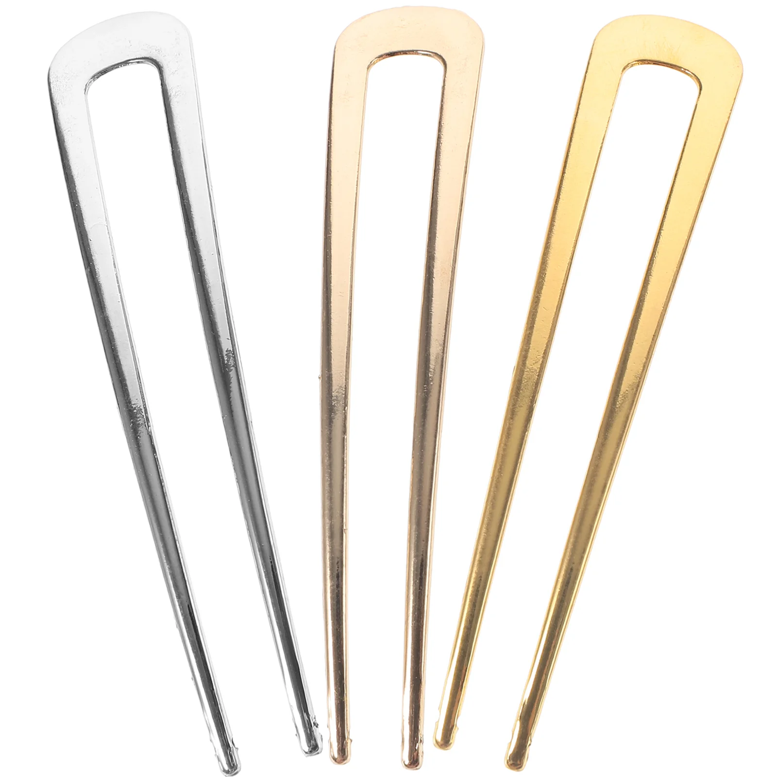 

3 Pcs Women's Hairpin Forks Sticks Long Clips U Shaped Pins French Bobby Modeling