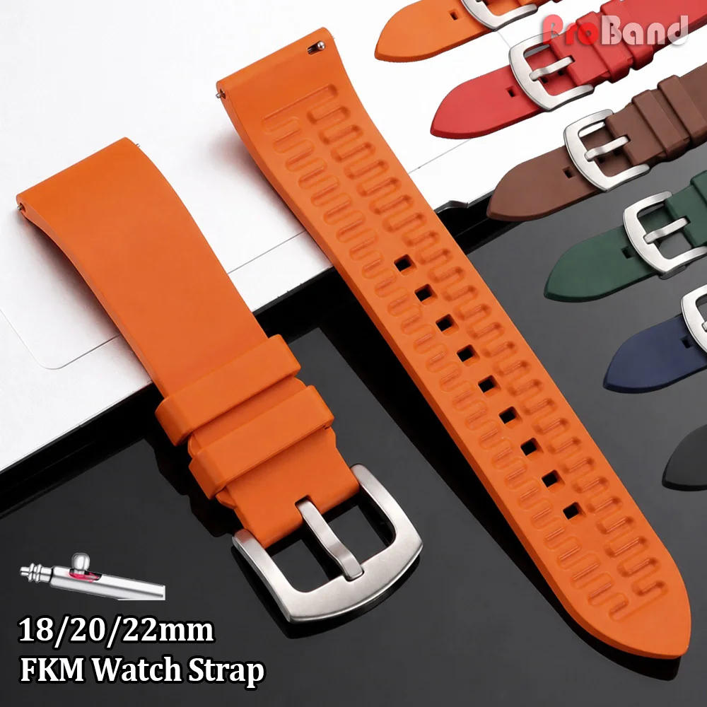 Premium Fluorine Rubber Watch Strap 18mm 20mm 22mm Watch Band Quick Release FKM Watchband for Many Watches Diving Sport Bracelet