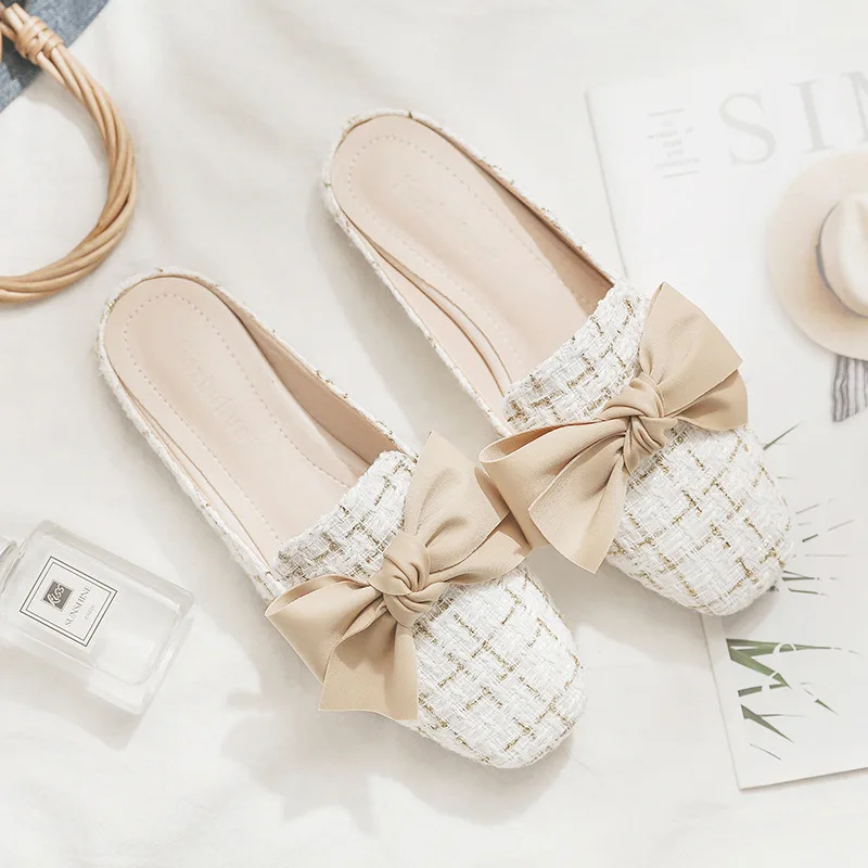 Women's Open Toe Outdoor Slip-on Loafers Casual Half Slipper Mule Sandals